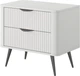 Тумба прикроватная Perfect Home Lante 2S 38x55.3x63.2 см, 2 ящика, черные ножки Белый (000012377626) - изображение 1