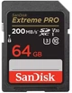 Карта памяти SDXC 64GB UHS-I/U3 Class 10 SanDisk Extreme Pro V30 R200/W90MB/s 4K (SDSDXXU-064G-GN4IN) - изображение 1