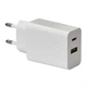 Сетевое зарядное устройство Borofone BAS76A USB-C 30W + USB-A 18W QC White - изображение 9