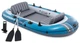 Надувная лодка Intex 66324 Excursion 4 Set синяя четырехместная до 500 кг виниловая 3-х камерная с веслами и ручным насосом 315х165 см (9-163-66324) - изображение 1