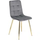 Стул бархатный YORK Velvet, Серый / Золотой (MEBEL ELITE) ME.YORK/P/ZL/V/K - изображение 1