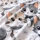 Комплект постельного белья Mirson Семейный 2 x 143 x 210 см 17-0970 Cuddle Cats Бязь (2200013495000) - изображение 6