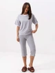 Пижама (футболка + бриджи) женская хлопковая BARWA garments 0399/108 L Серая меланж (2113991083100) - изображение 2