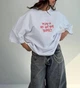 Футболка oversize з актуальним принтом, молоко, S-XL - зображення 1