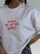 Футболка oversize з актуальним принтом, молоко, S-XL - зображення 3