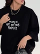 Футболка oversize з актуальним принтом, чорний, S-XL - зображення 3