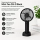 Вентилятор портативний Mini Fan SS-2 Black на акумуляторі з підставкою для телефону - зображення 2