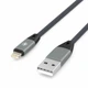 Кабель Voltex Nylon V20 Lightning – USB 2A 1м Grey - зображення 1