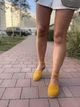 Босоножки женские летние из натуральной замши с закрытым круглым носком на плоской подошве 38р. желтые 3625 - изображение 8