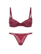 Комплект белья Victoria's Secret бюст и трусики тонг 1159864148 (Красный 36C/L) - изображение 1