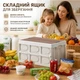 Складной туристический контейнер для кемпинга и авто, бокс для хранения с крышкой-столиком, белый, 51*34*29 см - изображение 2