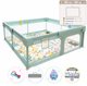 Детский манеж Terrio Classic L 150х180 см Салатовый с двумя ручками и 60 разноцветными мячами - изображение 1