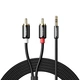 Аудіо кабель mini-jack 3.5mm на Double RCA тюльпан UGREEN AV116 2RCA Male Cable Black - зображення 7