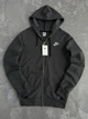 Кофта чоловіча Nike без фліса з капюшоном на блискавці сірий 6XL - зображення 1