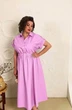Платье-рубашка женское из софт-котона свободного кроя на резинке летнее G&M k-130660 60-64 Размер цвет розовый - изображение 2