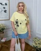 Блуза жіноча з льону-жатки вільного крою з графічним малюнком і кишенею літня G&M k-130710 46-48 Розмір жовтий - зображення 1