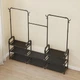 Стойка-вешалка для одежды и обуви Model1BLACK — 164×137×26см, 11полок, 4крючки, напольная, нержавеющая сталь. G9733 - изображение 2