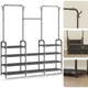 Стойка-вешалка для одежды и обуви Model1BLACK — 164×137×26см, 11полок, 4крючки, напольная, нержавеющая сталь. G9733 - изображение 3