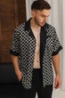 Чоловіча шовкова піжама BOBRAND "Black and White" - M - изображение 4