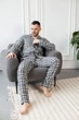 Чоловіча котонова піжама BOBRAND, колір сірий - M - изображение 5