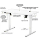 Стіл Mealux PowerDesk Energy White з електрорегулюванням висоти (арт. EVO-201 Energy W/W) - изображение 5