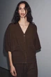 Коричнева сорочка оверсайз Zara 4676/241 - S - изображение 2