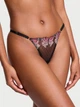 Полупрозрачный комплект белья с вышивкой Victoria's Secret бюстгальтер и трусики тонг 1159863708 (Черный 36B/M) - зображення 5