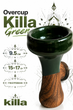 Чаша для кальяна Overcup Killa Green 9,5 см убивашка Оверкап Килла глина с глазурью классика универсальная зелёная - изображение 2