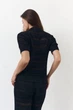 Черная женская футболка поло из вязаного трикотажа Santorini Knit Polo LiLove 445 S - изображение 2