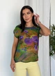 Элегантная шифоновая блуза casual художественный цветной принт Innoe 55008-25, р. 44-46 Зеленый - зображення 2