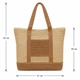 Летняя сумка-шоппер LUNA 2629 Beige Breeze для пляжа, плетёная, с подкладкой и застёжкой-молнией - изображение 8