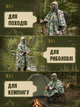 Дощовик-пончо 3 в 1 туристичний камуфляжний One Size для походів, риболовлі та кемпінгу зелений(49675999) - зображення 3