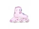 Ролики детские раздвижные Candy V-Run BW251D ABEC-7 с двойной фиксацией липучками и пяточным ремнем тормоза на двух ногах регулируемый размер легкие и комфортные лиловые - изображение 1