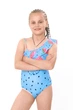 Дитячий суцільний купальник для дівчинки NoBrand 104 Блакитний (p-20471-244435) - зображення 3