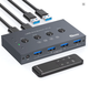USB 3.0 Switch 4x4 для 4 компьютеров и 4 USB устройств, KVM переключатель 5Gbps с пультом, для принтера, мыши, клавиатуры - изображение 1