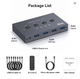 USB 3.0 Switch 4x4 для 4 компьютеров и 4 USB устройств, KVM переключатель 5Gbps с пультом, для принтера, мыши, клавиатуры - изображение 3