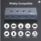 USB 3.0 Switch 4x4 для 4 компьютеров и 4 USB устройств, KVM переключатель 5Gbps с пультом, для принтера, мыши, клавиатуры - изображение 4