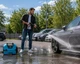 Мощная мойка высокого давления MKA-02, 150 бар, 2200 Вт, 6,5 л/мин, шланг насадки и пеногенератор в комплекте, экономное потребление воды, голубая - изображение 2