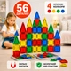 Магнитный конструктор детский 3D, набор 56 деталей, развивающая игрушка в металлическом боксе - изображение 1