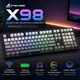 Геймерская полноразмерная механическая клавиатура ATTACK SHARK X98 Black Gradient 99 клавиш Hot-Swap Linear Strawberry Switch RGB Bluetooth 2.4G USB Type-C - изображение 1