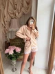 Жіночий лляний костюм з мереживом сорочка та шорти 42-46 бежевий - зображення 4