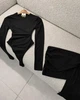 Женский костюм-платье боди и юбка из креп-дайвинга черный Xs-S - изображение 2