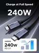 Кабель зарядный UGREEN USB C to USB C 240W USB4 Gen4 80Gbps Premium 17K Dual 8K Triple 4K Display PD3.1 Charging 1 м Grey (L706) - изображение 4