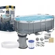 Каркасный бассейн Bestway 5614A Power Steel 305х200х84 см. Овальный бассейн 3668 л с фильтр-насосом для дачи - изображение 2