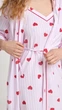 Халат женский Ellen Loveu Lgk 208/25/01 S белый/розовый/красный - изображение 2
