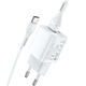 Сетевое зарядное устройство HOCO N8 2USB 2.4A с кабелем USB C 1м для смартфонов и гаджетов быстрая зарядка белое - изображение 1