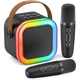 Дитяче бездротове караоке K-12 Bluetooth колонка + 2 мікрофони RGB підсвічування чорний - зображення 1