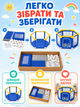 Детский игровой манеж синий с желтым 150×130×66 см с сетчатыми стенками, входом на молнии и кольцами (49676005) - изображение 4