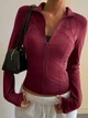Спортивный лонгслив Shein st25091079804597326 L бордовый (100012243) - изображение 3