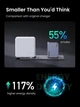 Зарядний пристрій UGREEN Nexode Pro 65W x755, GaN, Mini, Fast Charger, PD 3.0, QC 4.0+, 3-Port, USB-C, USB-A, мережевий, Gray - зображення 4